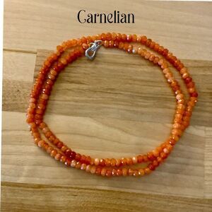 4 mm Carnelian 20” Beaded Necklace
